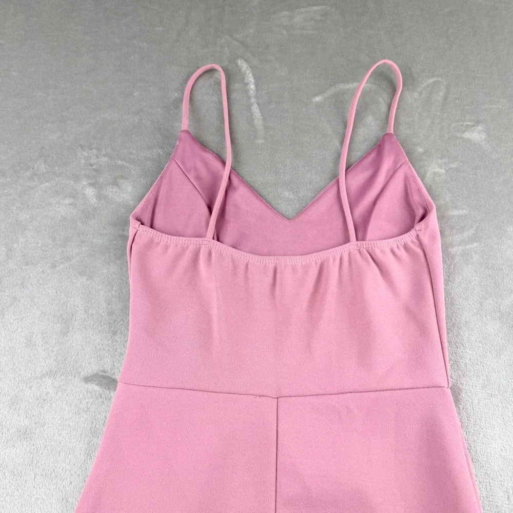 Lulus Pink Women's Small Sleeveless V Neck Faux Wrap Mini Dress